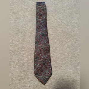 Christian Dior Paisley Silk Tie in Black and Red